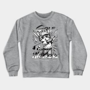 Ulti-Meowt Golf Pro - Whimsical Cat Golfer Crewneck Sweatshirt